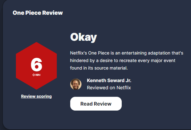 IGN Bewertung zu One Piece Liveaction